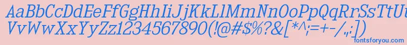 KingsbridgeLtIt Font – Blue Fonts on Pink Background