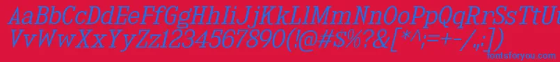 KingsbridgeLtIt Font – Blue Fonts on Red Background