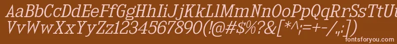 KingsbridgeLtIt Font – Pink Fonts on Brown Background