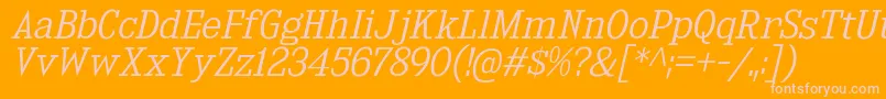 KingsbridgeLtIt Font – Pink Fonts on Orange Background