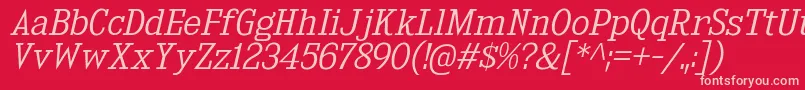 KingsbridgeLtIt Font – Pink Fonts on Red Background