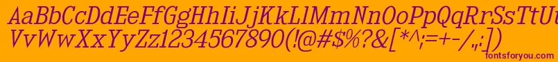 KingsbridgeLtIt Font – Purple Fonts on Orange Background