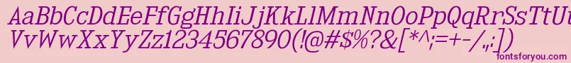 KingsbridgeLtIt Font – Purple Fonts on Pink Background