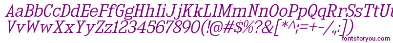 KingsbridgeLtIt-Schriftart – Violette Schriften auf weißem Hintergrund