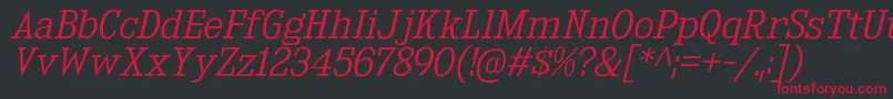 KingsbridgeLtIt Font – Red Fonts on Black Background