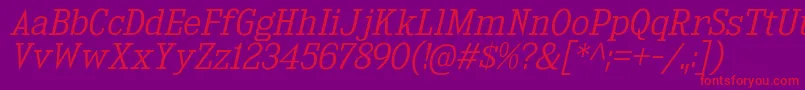 KingsbridgeLtIt Font – Red Fonts on Purple Background