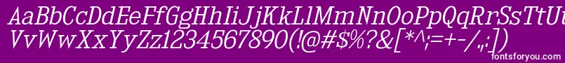 KingsbridgeLtIt Font – White Fonts on Purple Background