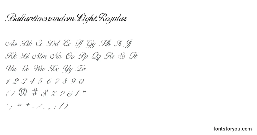 Шрифт BallantinesrandomLightRegular – алфавит, цифры, специальные символы