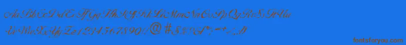 BallantinesrandomLightRegular-Schriftart – Braune Schriften auf blauem Hintergrund