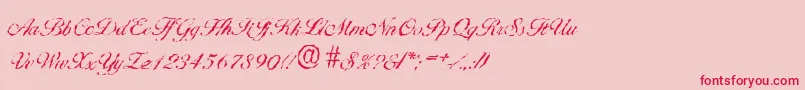 BallantinesrandomLightRegular Font – Red Fonts on Pink Background