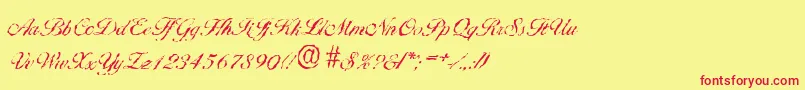 BallantinesrandomLightRegular Font – Red Fonts on Yellow Background