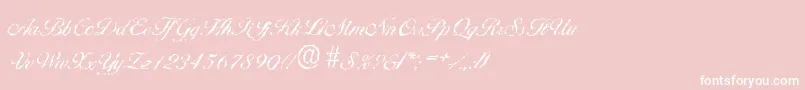 BallantinesrandomLightRegular-fontti – valkoiset fontit vaaleanpunaisella taustalla
