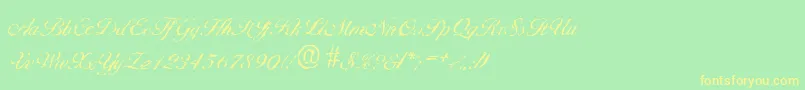 BallantinesrandomLightRegular Font – Yellow Fonts on Green Background