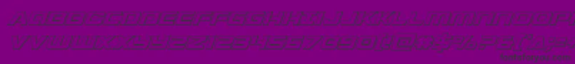 Stardusteroutital-Schriftart – Schwarze Schriften auf violettem Hintergrund