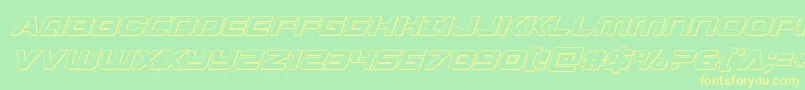 Stardusteroutital-Schriftart – Gelbe Schriften auf grünem Hintergrund
