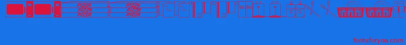 フォントThese – 赤い文字の青い背景