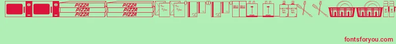フォントThese – 赤い文字の緑の背景