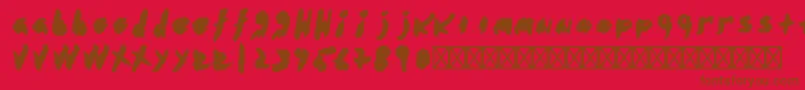 フォントAbstractoRegular – 赤い背景に茶色の文字