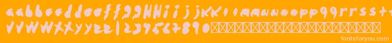 AbstractoRegular Font – Pink Fonts on Orange Background