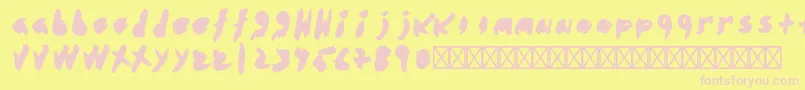 AbstractoRegular Font – Pink Fonts on Yellow Background