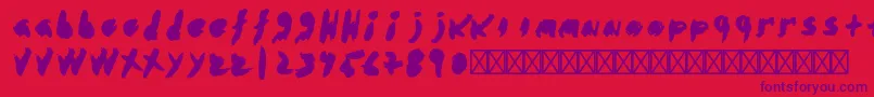 AbstractoRegular Font – Purple Fonts on Red Background