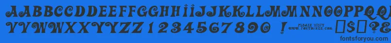 Action Is Wider Jl Font – Black Fonts on Blue Background