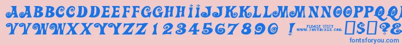 Action Is Wider Jl Font – Blue Fonts on Pink Background