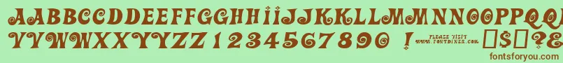 Action Is Wider Jl Font – Brown Fonts on Green Background