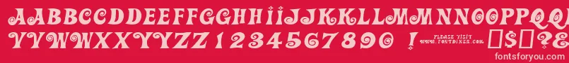 Action Is Wider Jl Font – Pink Fonts on Red Background