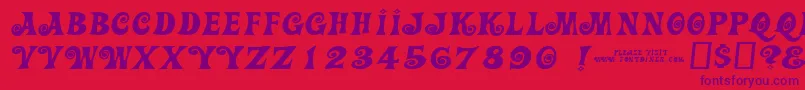 Action Is Wider Jl Font – Purple Fonts on Red Background