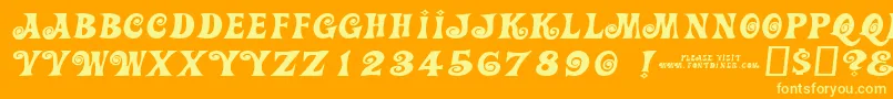 Action Is Wider Jl Font – Yellow Fonts on Orange Background