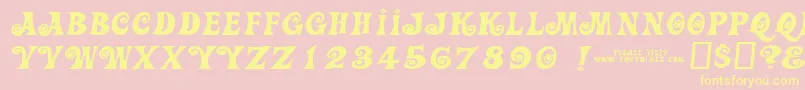 Action Is Wider Jl Font – Yellow Fonts on Pink Background