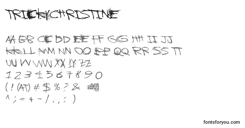 Шрифт TrickyChristine – алфавит, цифры, специальные символы