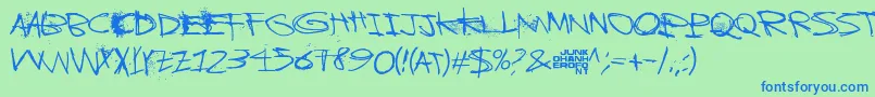 TrickyChristine Font – Blue Fonts on Green Background