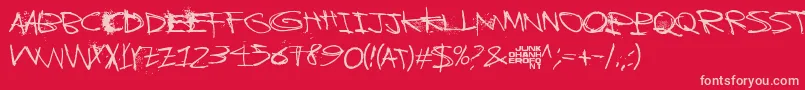 TrickyChristine-Schriftart – Rosa Schriften auf rotem Hintergrund