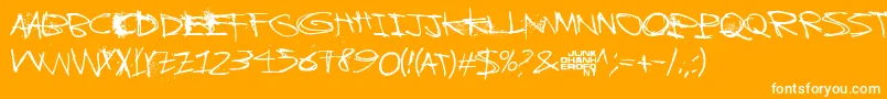 TrickyChristine-Schriftart – Weiße Schriften auf orangefarbenem Hintergrund