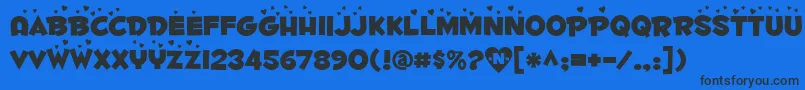 Fontdinerdotcomluvable Font – Black Fonts on Blue Background