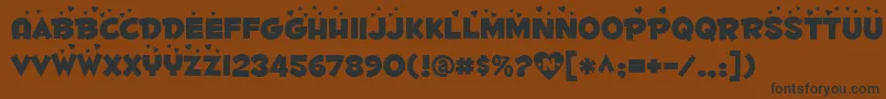 Fontdinerdotcomluvable Font – Black Fonts on Brown Background