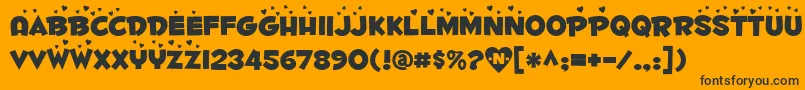 Fontdinerdotcomluvable Font – Black Fonts on Orange Background