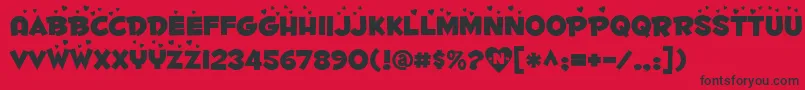 フォントFontdinerdotcomluvable – 赤い背景に黒い文字