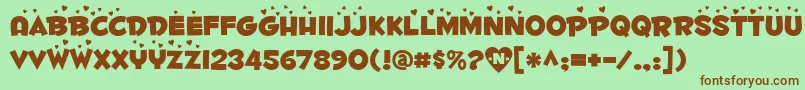 Fontdinerdotcomluvable Font – Brown Fonts on Green Background