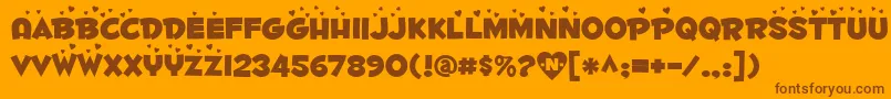 Fontdinerdotcomluvable Font – Brown Fonts on Orange Background