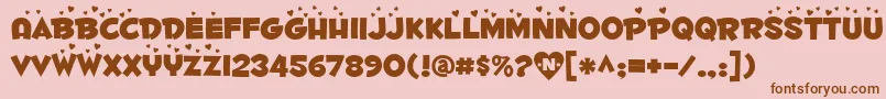 Fontdinerdotcomluvable Font – Brown Fonts on Pink Background