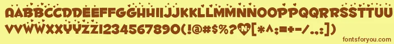 Fontdinerdotcomluvable Font – Brown Fonts on Yellow Background