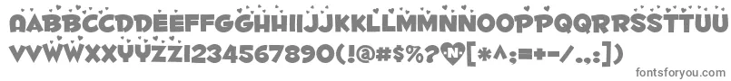 Fontdinerdotcomluvable-fontti – harmaat kirjasimet valkoisella taustalla