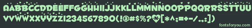 Шрифт Fontdinerdotcomluvable – зелёные шрифты на чёрном фоне