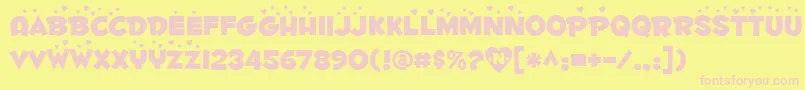 More about Fontdinerdotcomluvable Font Fontdinerdotcomluvable Font – Pink Fonts on Yellow Background