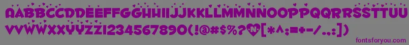 Fontdinerdotcomluvable Font – Purple Fonts on Gray Background