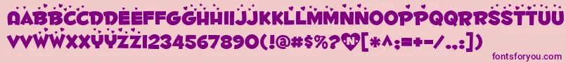 Fontdinerdotcomluvable Font – Purple Fonts on Pink Background