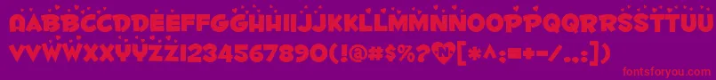 Fontdinerdotcomluvable Font – Red Fonts on Purple Background